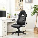 SONGMICS Racing Office Chair with 79 cm High Back Adjustable Armrest and Tilt Function Swivel Desk Computer Chair PU,Black, OBG28BUK