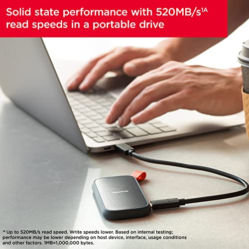 SanDisk SDSSDE30-2T00-G25 2TB Portable SSD, up to 520MB/s Read Speed Grey