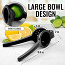 Zulay Premium Quality Metal Lemon Squeezer, Citrus Juicer, Manual Press for Extracting the Most Juice Possible - Black