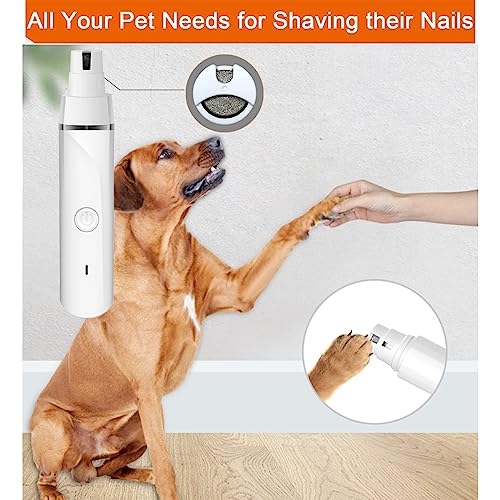 Dog Clipper Dog Grooming Kit with 4 Cutter Head and 4 Guide Combs, Dog Nail Grinder Dog Nail Trimmers, Electric Quiet, USB Rechargeable, Trimming Dog's Hair Around Paws, Eyes, Ears, Face, Rump