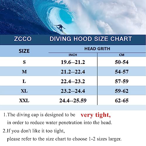ZCCO1 Scuba Diving Hood 3mm Neoprene Wetsuit Hood Durable Stretchable Diving Cap Wetsuit, Dive Hood Surfing Thermal Hood for Surfing Snorkeling Kayaking Sailing Canoeing Water Sports(3mm, L)