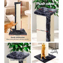 i.Pet Cat Tree Cats Tower Ultimate Scratching Post, 92cm Height Pet Scratcher Posts Indoor Kittens Wooden Play House Towers and Trees Corner Toys, with Grey Plush Cover