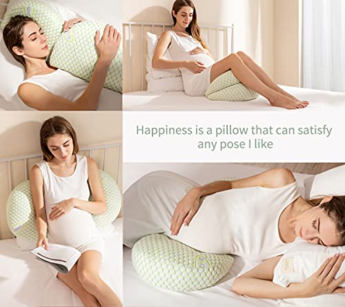 MOON PINE U Shaped Pregnancy Pillow, Maternity Full Body Pillow for Back,  Legs and Belly Support, Sleeping Pillow for Pregnant Women and Side  Sleepers