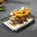 9 x 6.9 x 0.98 Inch Baking Sheets and Racks Set, Stainless Steel Baking Sheet Oven Tray and Cooling Grid Rack for Cookies and Meats(Pans + Racks)