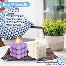 2 Pcs Bubble Candle Home Decoration Purple and White Bubble Candle Handmade Cube for Bedroom Bathroom Decorations Soy Candles Aesthetic Set