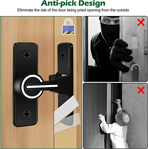 1PC Luminous Sliding Door Latch Lock,Barn Door Lock,90 Degree Gate Latches Heavy Duty Flip Latch Safety Door Bolt Latch,90 Degree Self Luminous Sliding Barn Door Latch,Door Bolt Latch Lock for Barn