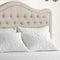 Rosevera A3H Niana Adjustable Headboard with Fine Linen Upholstery and Button Tufting for Bedroom, King, Natural Beige