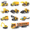 jenilily Construction Toy Vehicle Cars Model Trucks, Transporter Truck Mini Excavator Digger Dumper Tractor for Kids Boys Age 3+