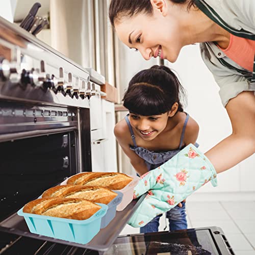 3 Pcs Silicone Bread Loaf Pan, Loaf Baking Mold Nonstick, Reusable Silicone Baking Pan Heat-Resistant Easy Release Silicone Baking Mold Rectangular for Kitchen Cake Bread 9.84×4.72×2.7in
