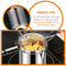 4.7Inch Stainless Steel Fry Pot with Lid and Strainer Basket Stove Top Deep Fryer Japanese Tempura Deep Fryer Basket for French Fries Chicken Wings Shrimp with Stove Ring