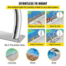 VEVOR Pool Handrail, 30" x 30" Swimming Pool Stair Rail, 2 PCs Stainless Steel Stair Pool Hand Rail Rated 375lbs Load Capacity, Pool Rail with Quick Mount Base Plate, and Complete Mounting Accessories