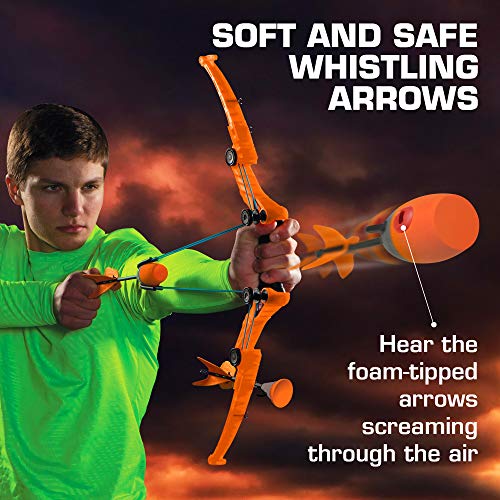 Zing Air Storm Z-Tek Bow Pack, 1 Orange Bow, 2 Orange Zonic Whistle Arrows and 2 Orange Suction Cup Arrows, Shoots Arrows Over 150 Feet