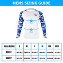 Palmyth Fishing Shirt for Men Long Sleeve Sun Protection UV UPF 50+ T-Shirts with Pocket, Largemouth Bass/Flag, X-Large