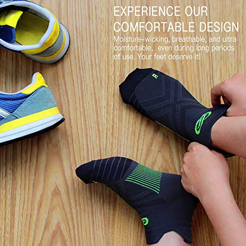 PAPLUS Ankle Compression Sock for Men and Women 2/4/6 Pairs, Low Cut Compression Running Sock with Ankle Support, New Gray (6 Pairs), S/M (Mens 6.5-9 / Womens 7.5-10)