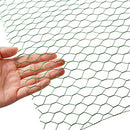 2 Sheets Chicken Wire Net for Craft Work, Galvanized Hexagonal Wire Mesh (13.7 x 40 Inches, Green)