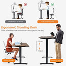 Giantex Electric Height Adjustable Standing Desk, 140cm x 70cm Ergonomic Sit Stand Desk w/Splice Board, Memory Preset Controller, Dual Monitor Workstation for Home Office Study Room Bedroom (Coffee)