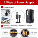 ZCOINS Rechargeable LED Collapsible Camping Lantern, Portable Battery Powered Flashlight, Handle Camping Light Lamp with Magnetic for Hurricane Power Outages Fishing Emergency Tent Hiking Supplies