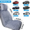Big Ant Sheepskin Seat Covers, Sleek Design Authentic Australian Full Size Car Seat Pad Soft Long Wool Warm Seat Cushion Cover Winter Protector - Universal Fit for Cars Driver Seat Office Chair(Gray)