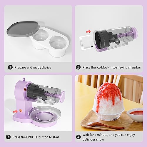 Shaved Ice Machine Snow Cone Machine, Electric Ice Shaver with Ice Tray for Smoothies Slushy Snow Cone and More