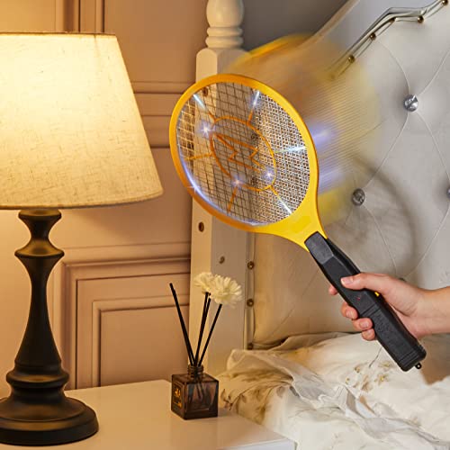 4 Pcs Bug Zapper Electric Fly Swatter Battery Powered Fly Mosquito Zapper Indoor Outdoor Handheld Fly Killer Tennis Mosquito Bat Racket for Camping Insect Fruit Fly Control (Batteries Not Included)