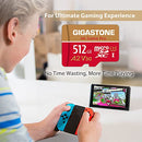 Gigastone 512GB Micro SD Card, 4K Game Pro, 4K Gaming, MicroSDXC Memory Card for Nintendo-Switch Compatible, R/W up to 100/60MB/s, UHS-I U3 A2 V30 C10