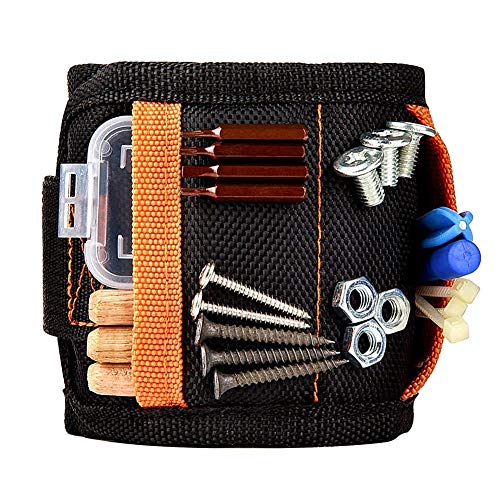 [Upgrade] BYETOO Magnetic Wristband with 2 Pockets,Tool Belt with 15 Strong Magnets,for Holding Screws,ails,Drill,Bits,Best Unique Men,Women,DIY Handyman,Carpenters,Father/Dad,Husband,Boyfriend,Women