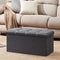Mofish 15/30 inch Folding Storage Ottoman Bench,Storage Chest Footrest Step Stool with Padded Seat for Bedroom Hallway Living Room, End of Bed Storage Seat, Linen Fabric