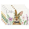 Happy Easter Bunny Placemats Set of 4,12x18 Inch Cute Rabbit with Flowers Heat-Resistant Place Mats,Seasonal Table Decors for Farmhouse Kitchen Dining Holiday Party