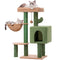 MeowSir Cat Tree Cute Tower Cactus Scratching Post with Large Top Perch Comfy Hammock Private Condo Fully Natural Sisal and Dangling Bell Ball for Indoor Cats- Khaki Green Khaki (YL-MSCT36XRZ10GN-US)