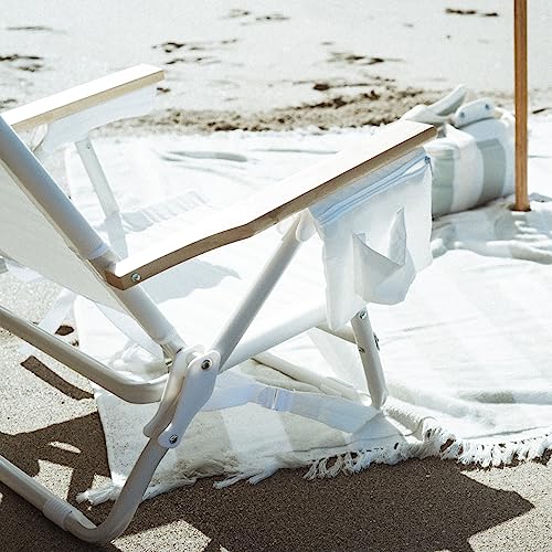 Business & Pleasure Co. Holiday Tommy Chairs - Set of 2 Reclining Backpack Beach Chairs - Antique White, 2-Pack