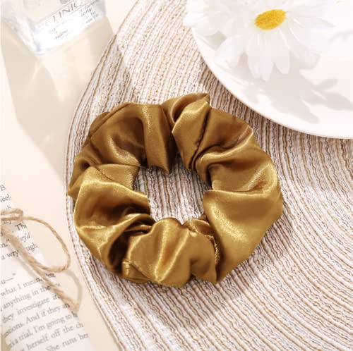 12 Pieces Hair Scrunchies, BetterJonny Elastic Hair Bands Satin Scrunchy Hair Bands for Ladies and Girls