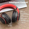 Glynzak Bluetooth Headphones Over Ear - 65H Playtime Headphones Wireless Bluetooth V5.3 HiFi Stereo Headset with Microphone and 6EQ Modes Foldable Headphones for Travel Smartphone Computer (Black Red)