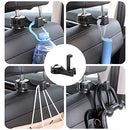 CUHZA Pack of 2 Car Seat Headrest Hooks with Mobile Phone Holder and 2 Glasses Holder Car, Car Hook Car Hanger Universal Back Seat Hidden Hook