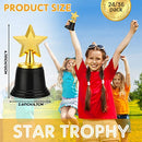 Jerify Mini Star Trophy Awards Bulk 4.7 Inch Gold Trophy Awards Plastic Trophy Cup for Kids Party Favors Soccer Football Game Winning Prize Competitions Carnival Rewards Kids Adults (24 Pcs)