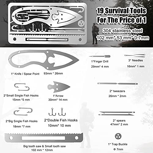 Moricher Survival Card Multitool Camping Gear with Fishing Line