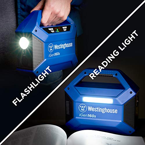 Westinghouse - iGen160s Portable Outdoor Power Equipment & 150 Peak 100W Outdoor Generator, Solar Solar, 155Wh Lithium-Ion Battery (Solar Panel Not Included)