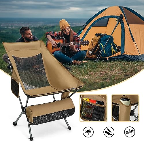 Loyala Outdoor Camping Chair Portable Lightweight Folding Camp Chairs with Headrest High Back for Outdoor Hiking Travel Picnic Fishing Backpacking
