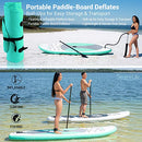 SereneLife Inflatable Stand Up Paddle Board (6 Inches Thick) with Premium SUP Accessories & Carry Bag | Wide Stance, Bottom Fin for Paddling, Surf Control, Non-Slip Deck | Youth & Adult Standing Boat