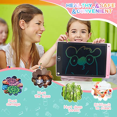 4 Pcs LCD Writing Tablet Doodle Board Electronic Toy 8.5 Inch LCD Writing Board Electronic Tablet Writing Erasable Drawing Pad Reusable Writing Pad for Kids (Blue, Red, Green, Pink)