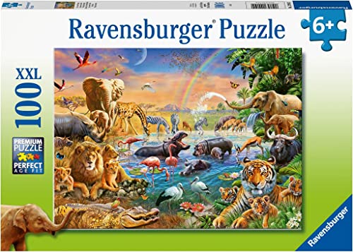 Ravensburger 12910 Savannah Jungle Waterhole 100 Pieces Jigsaw Puzzle