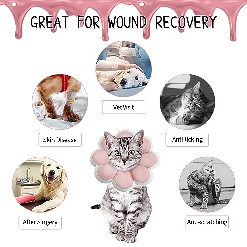 NACOCO Cat Recovery Cone Collar Pet E-Collar Elizabethan Collar After Surgery Recovery Pet Cone for Cat Puppy Breathable Soft Edge and Easy to Clean (Small, Waterproof-Pink)