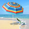 Beach Umbrellas for Sand with Air Vents, 6.56FT Arc Length, 5.9FT Diameter, Heavy Duty Wind Portable, Adjustable Tilting Pole with 8 Ribs UV 50+ and Carry Bag - Rainbow