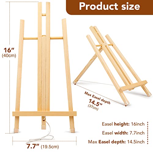 KINLINK 9 inch Tall Wood Easels for Display Set of 6, Display Easel Tabletop, Painting Easel Stand for Artist Students