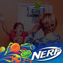NERF LED Over The Door Mini Basketball Hoop - Pro Hoop Light Up Indoor Kids Basketball Hoop - Electronic Slam Dunk Mini Hoop Set with Mini Basketball - Door + Bedroom Indoor Hoop for Kids