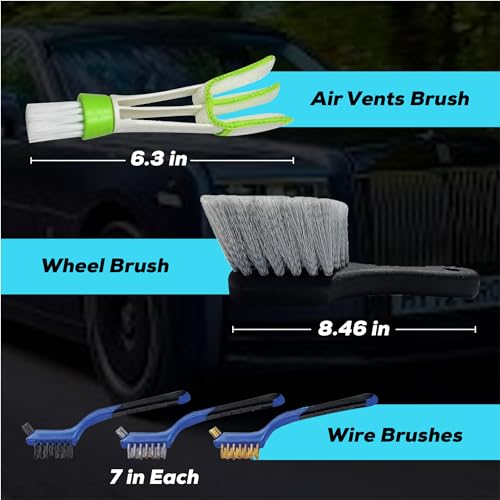 Carmodex Car Wash Cleaning Kit, Manual Foam Sprayer, Premium Brushes, Professional Interior/Exterior Car Detailing Kit – Car Care Gift Tool Set for Women and Men, 25pcs Car Detailing Kit for Vehicles