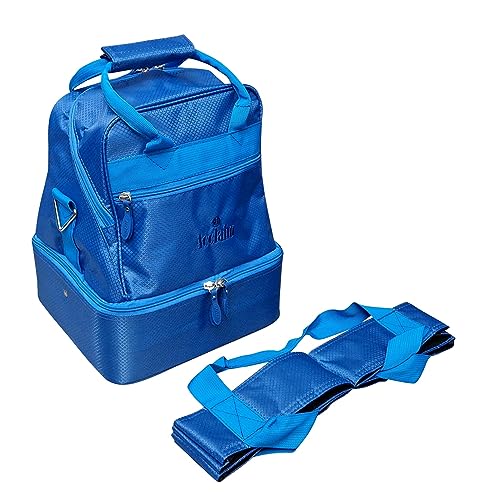 Acclaim Ladies Seattle Deluxe Ripstop Mini Nylon Four Bowls Indoor & Outdoor Bowling Bag with Four Bowls Carrier to Fit Up to Size 2 Bowls (Blue)