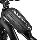 ROCKBROS Bike Bag Front Frame Bag Bicycle Top Tube Bag EVA Shell Water-Resistant Mountain Bike Storage Pouch Shockproof for Bike Accessories Tools Black