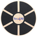 Yes4All Wooden Wobble Balance Board - Wobble Board for Physical Therapy, Balance Board for Standing Desk, Core Training, Exercise Balance Stability Trainer (Black)