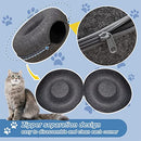 iDopick Cat Tunnel Bed,Detachable Felt Tunnel Cat Nest, Four Seasons Available Round Cat Condo and Cat Cave with Peek Hole, Semi-Closed Washable Interior Cat Play Tunnel for Dogs Cats