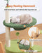 Cat Tree House 31.5 Inches Small Cat Tower with Cozy Condo & Hammock, Sisal Scratching Post & Interactive Ball for Indoor Cats Kittens (Green Small)